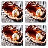 Liili Square Coasters Non-Slip Natural Rubber Desk