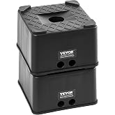 VEVOR Trailer Jack Blocks, 6" High Heavy Duty RV Leveling Blocks, Each with 6000 lbs Capacity, as RV Jack Stand, Stool, Camper Accessories, for Travel Trailers, 5th Wheels Class A/C Motorhomes, 2 Pcs