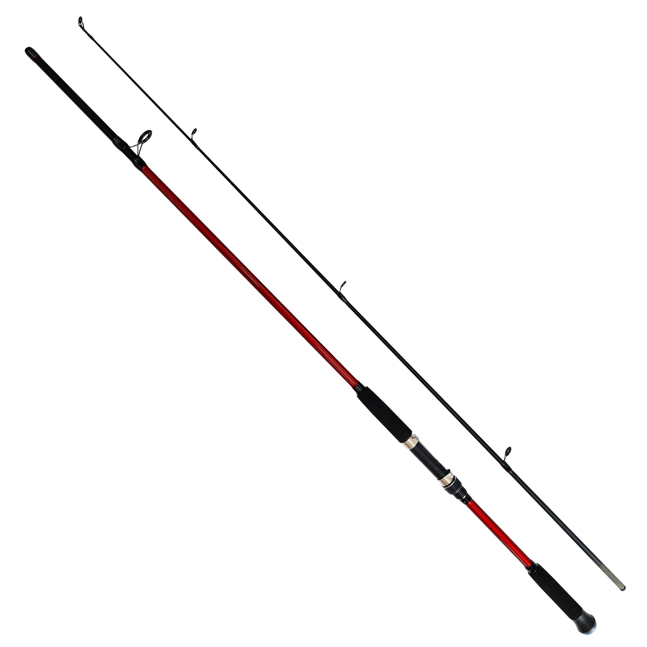 FISSION - 2 Piece Spinning Fishing Red Rod Range (From 20g up to 80g) - General Use All Round for Sea and Freshwater (2.1m / 7ft 20-40g cw) [12-02210]