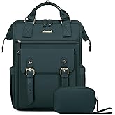 LOVEVOOK Laptop Backpack for Women Work Travel Backpack Purse, Nurse Bags Teacher Doctor Commuter Business Computer Bag, College Backpack Stylish Daypack, 15.6 Inch, Dark green-dark green