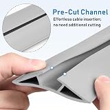 SEGNAYEN 2M Grey Floor Cable Cover, PVC Wire Cord Protector Channel Mat view 4