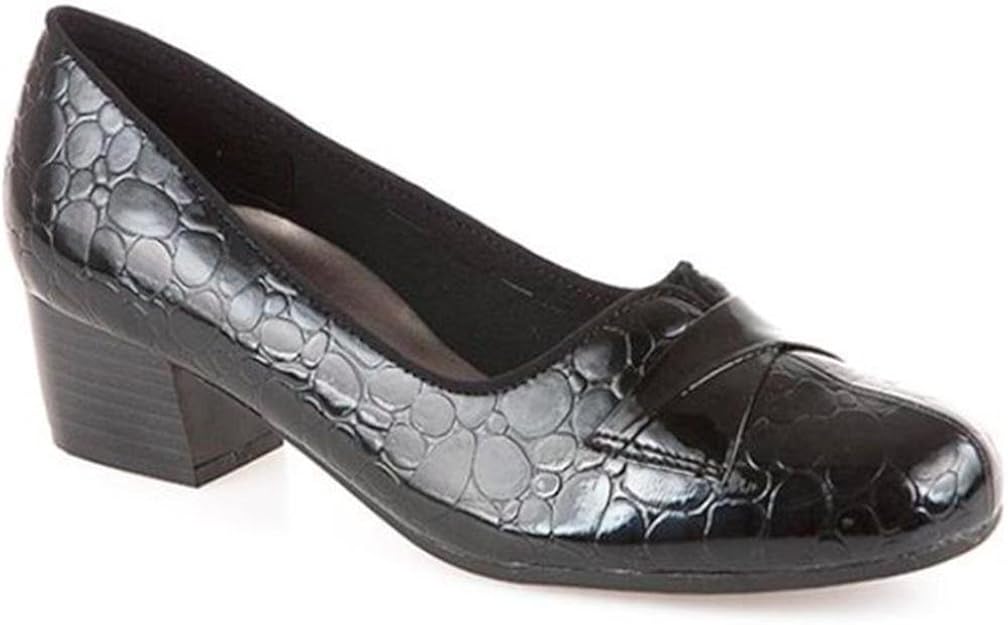 Pavers Wide Fit Block Heel Pump with Twist Design 125 024 Amazon.co.uk