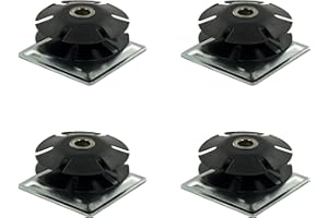 Outwater Industries Double Star Threaded Caster Insert | Heat Treated Steel | Fits 2 Inch Square 16-18 Gauge Tube | Thread: 3/8-16 | 4 Pack