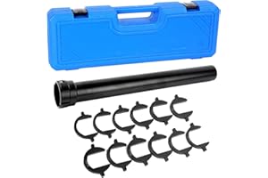 Yonligonju Inner Tie Rod Removal Tool, Master Inner Tie Rod Tool Set with 12 Crowfoot Adapters & 1/2 Inch Drive Tube for Tie Rods Remove & Install Suitable for Domestic & Import Cars(Blue)