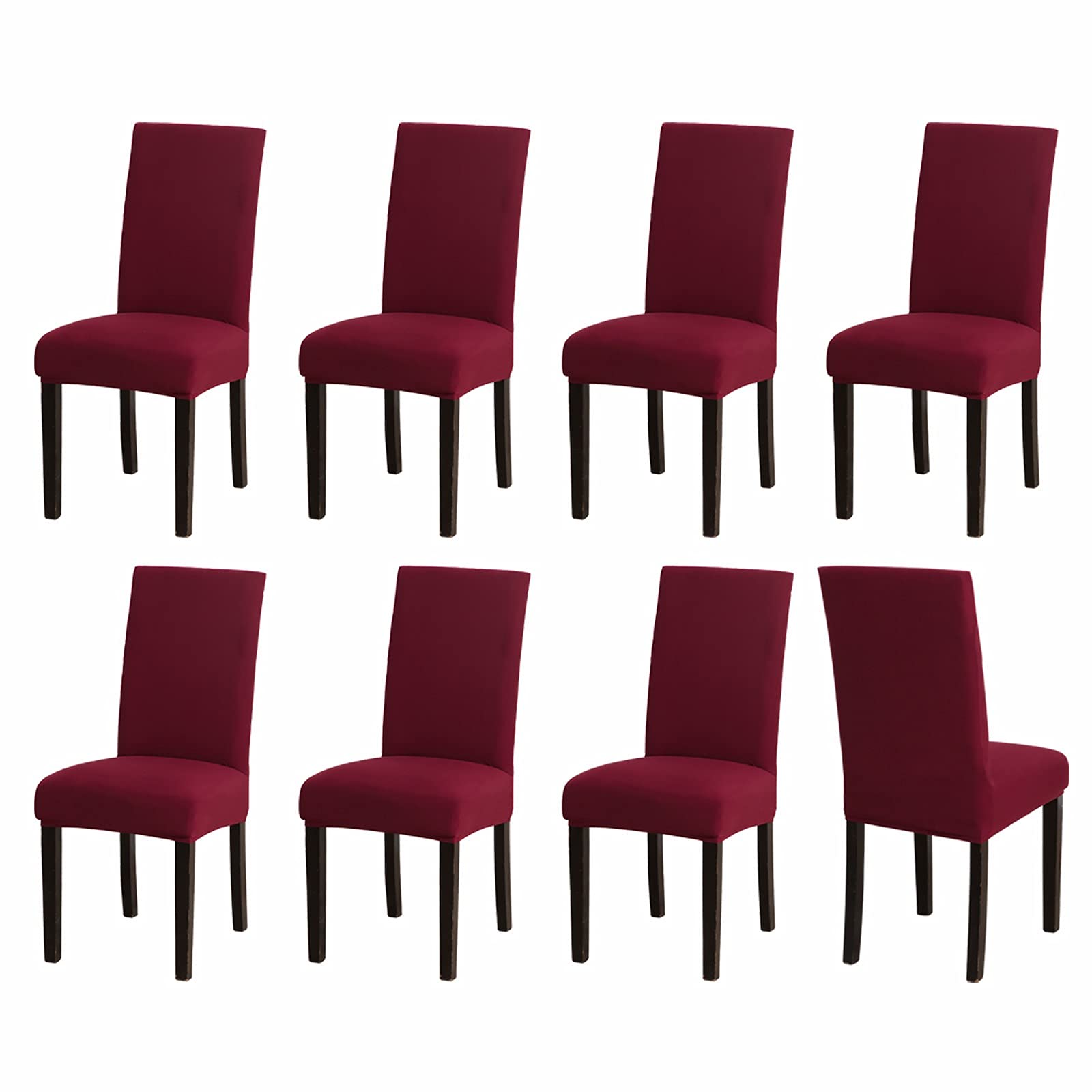 Sufdari Chair Covers 8 Red,Stretch Dining Chair Covers, Spandex seat Covers for Dining Chairs,Elastic Washable Chair Protectors for Dining Room,Hotel,Restaurant,Banquet (8,Red)
