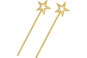 Nydotd 2pcs Star Wands, 13 Inches Fairy Princess Wand Elf Baton Angel Sticks Magic Wand for Birthday Party Wedding Christmas 