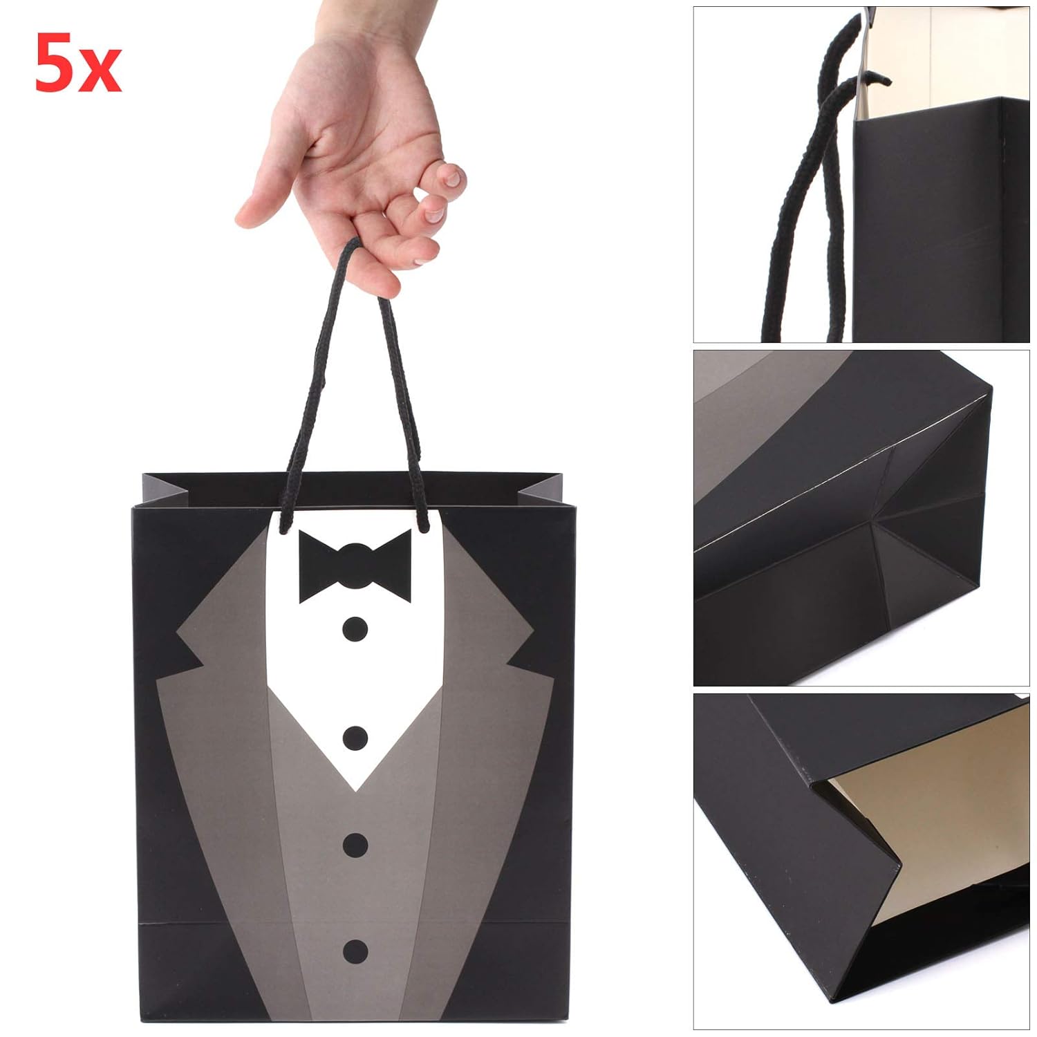 Yorking 5 X Paper Tuxedo Groomsmen Thank You Gift Bags Black Tuxedo Gift Bags Wedding Bridal Party Uk Office Paper Products Stationery Office Supplies Anantcomputing In