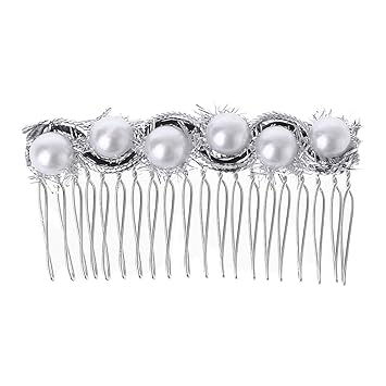 Amazon Com Simdoc Pearl 20 Teeth Wedding Hair Comb With Lace