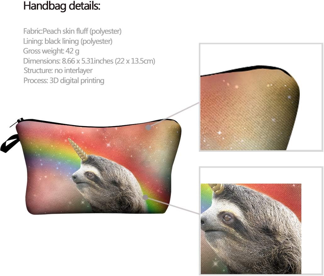 Ranvi 5 Pieces Makeup Bag Toiletry Pouch Waterproof Cosmetic Bag with Cute sloth Patterns, 5 Styles (Multicolor Style) - Image 4