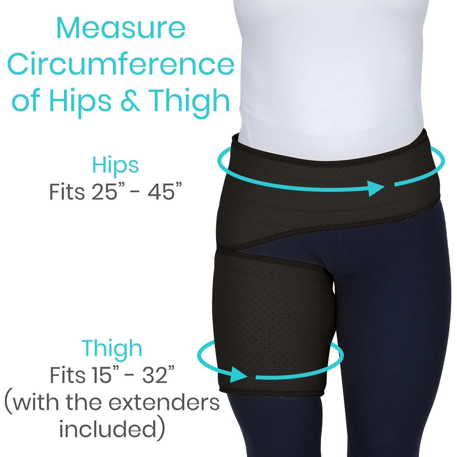 Vive Hip and Groin Brace - Sciatica Brace - Bursitis Hip Pain Relief for Women and Men - Hip Flexor Compression Wrap Support - Thigh, Hamstring Recovery for Joints, Nerve Pulled Muscles and Arthritis