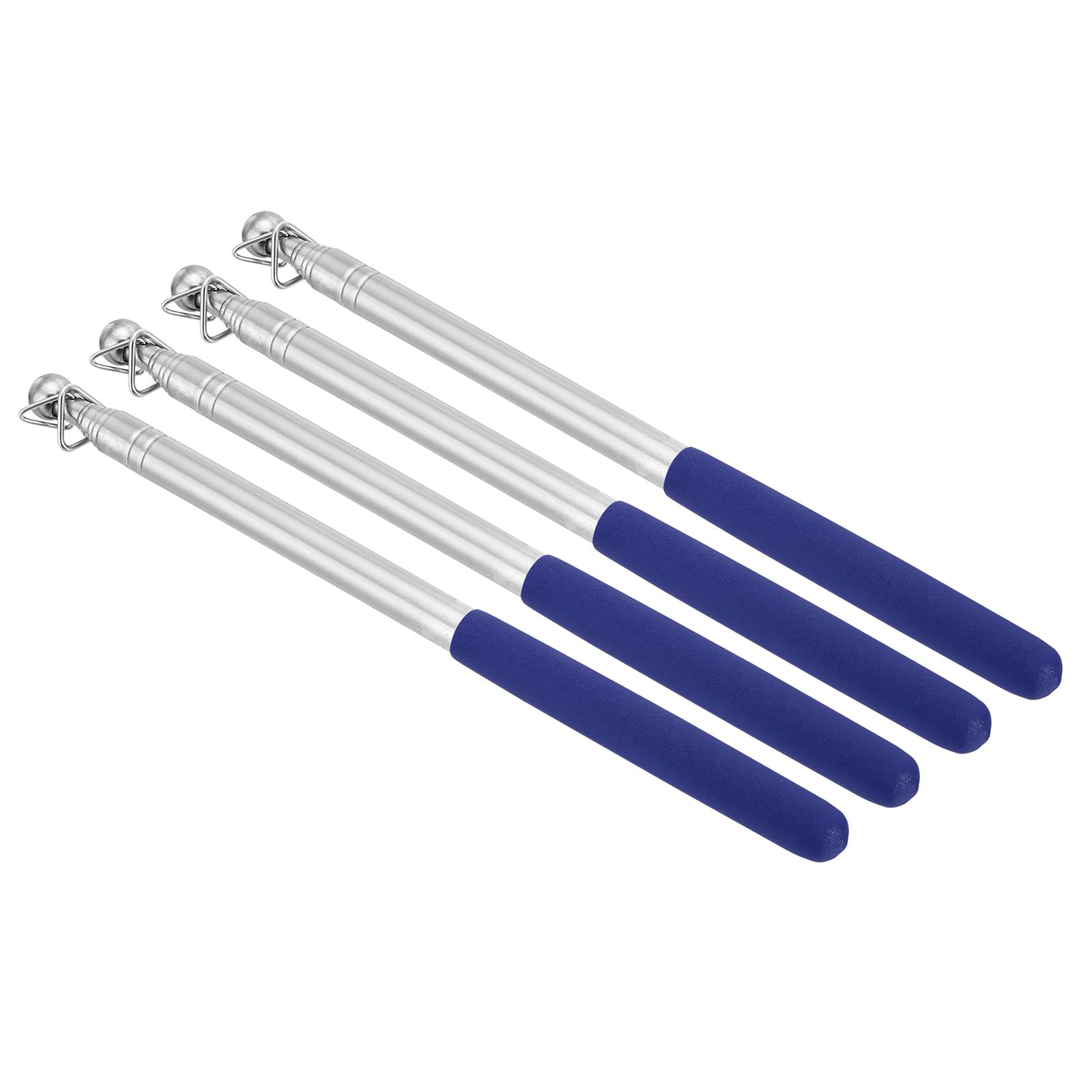 PATIKIL 1.2M/4Feet Telescopic Handheld Flagpoles, 4Pcs Retractable Teachers Pointer Stick Banner Flag Pole for Tour Guide Teaching Blue