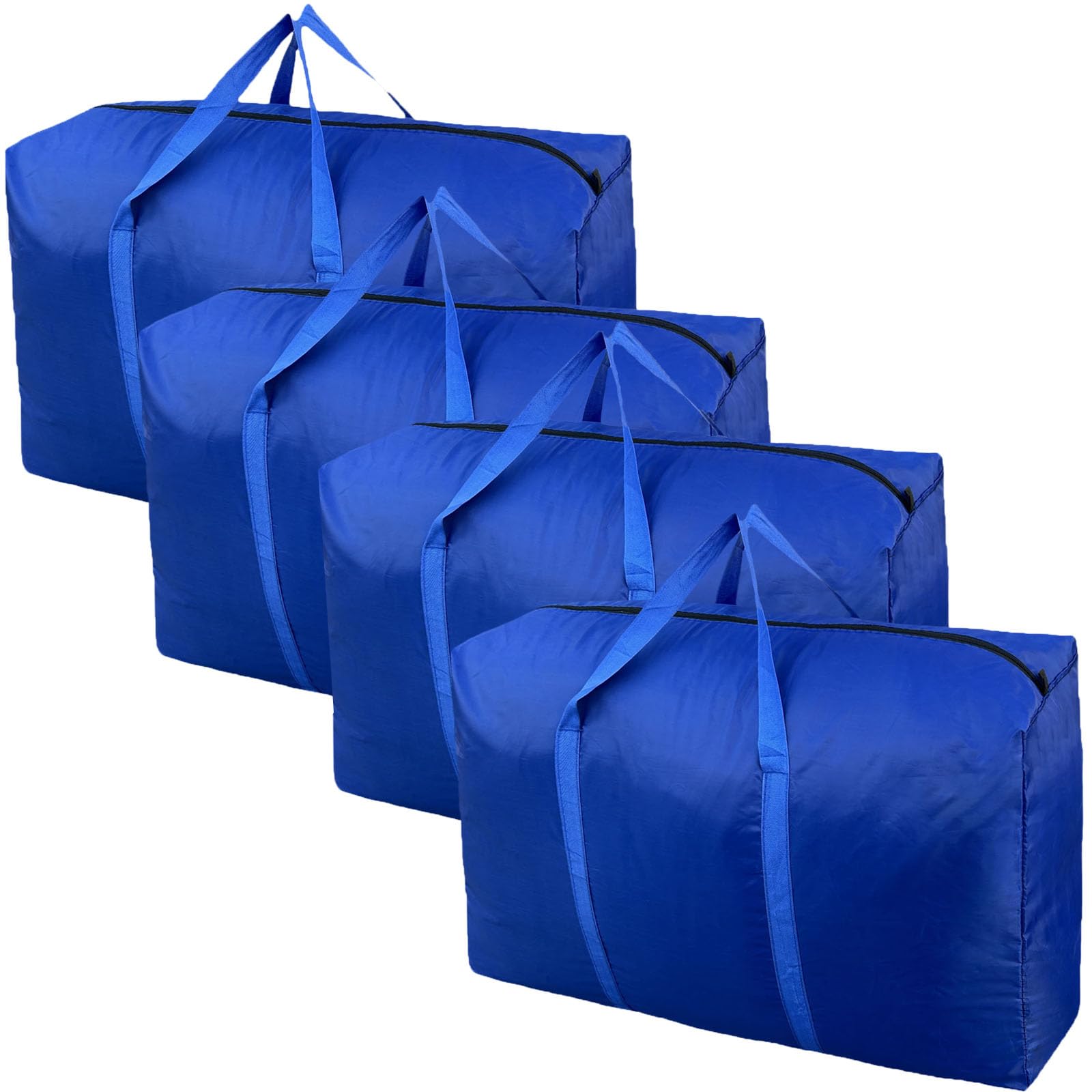 100L Extra Large Storage Bags, Big Moving Bags with Strong Zippers & Carrying Handles, Packing Bags for Moving, Storage, Travel and Camping, Storage Totes For Space Saving (Blue, 4 Pack)
