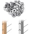 Muzata 20 Pack 1/4" ID Cable Railing Angle Washer 25 30 35 Degrees T316 Stainless Steel Angle Beveled Washer for 1/8" 5/32" 3/16" Cable Railing Hardware Kit CR25