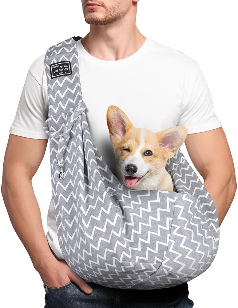 Adiwo Puppy Carrier Reversible Hands-Free Dog Sling Small Medium Cats