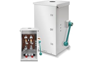 KRYSOLAD 200A Generator Transfer Switch, 120/240-Volt Transfer Switch, 2P, 48000W General-Duty Double-Throw Safety Switch, Meeting NEMA 3R Standards for Outdoor and Indoor