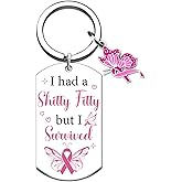 SOJUWEL Breast Cancer Survivor Gifts for Woman Positive Pink Ribbon Butterfly Keychains Breast Cancer Awareness Gifts for Women Friend Family Motivational Cancer Comfort Gift Cancer Jewelry Keyring