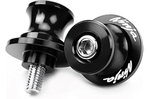 ZYAKOMO Compatible with Ninja 500 2025 Ninja 650 Ninja 400 NINJA 1000 1100SX ZX6R ZX10R ZX4RR ZX4R ZH2 Eliminator 500 CNC M8 Motorcycle Swing Arm Spools Sliders Rear Stand Screws (Black)