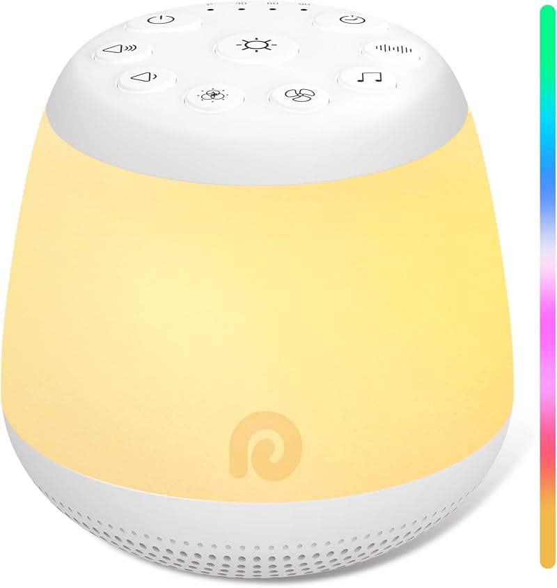 Dreamegg White Noise Machine Portable 24 Sounds 8 Night Lights Baby Sleep
