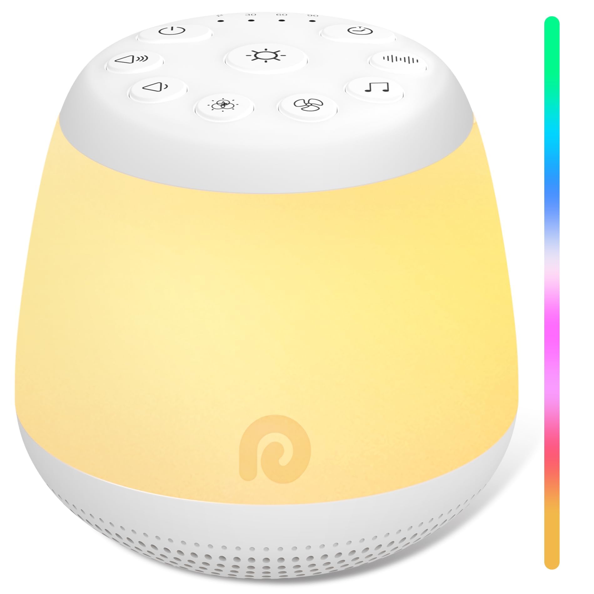Dreamegg White Noise Machine, Portable Sound Machine with 8 Night Light for Baby Kids, White Noise Sound Machine with 24 Sounds, Pink&White Noise for Sleep Nursery Travel, Baby&Toddler Sleep Aid Gift