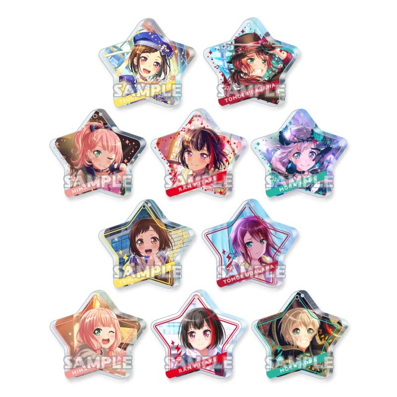 Generico SET 10 Figures Keyring AFTERGLOW all-girl band BanG Dream Bushiroad Creative Dangler Gashapon