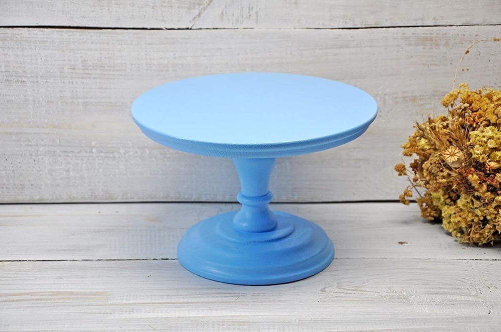 25cm Base para pastel de madera azul para la fiesta Chabby chic Base