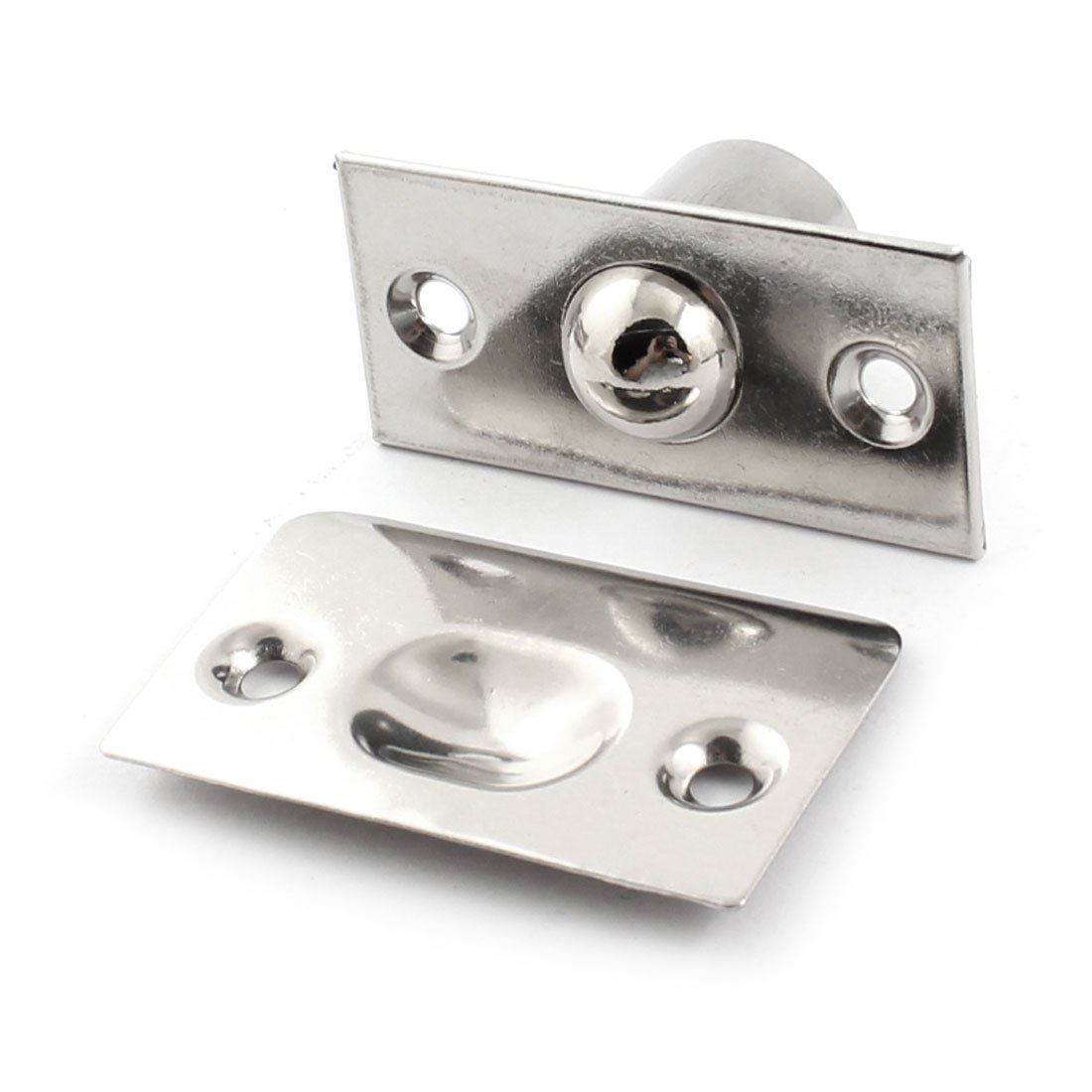 Sourcingmap Closet Door Fitting Silver Tone Stainless Steel Ball Catch Set