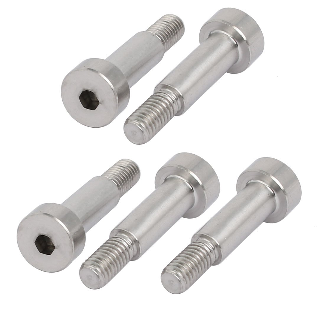 Sourcingmap 5pcs 304 Stainless Steel Hex Socket Shoulder Bolt 6mm Shoulder Dia 16mm Shoulder Length M5 Thread