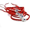 Omonic MAYMII·HOME 6 pcs Lucky Hamsa Red String Line Kabbalah Bracelets Bracelet Bangle Braided String Cord and Rotating Evil Eye Hamsa Hand - Jewish Amulet Pendant Jewelry for Success and Lucky