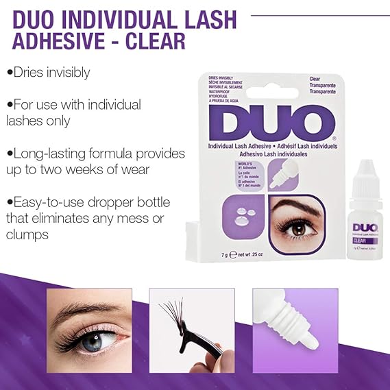 Amazon Com Duo Individual Lash Adhesive For False Individual Lashes Clear 0 25 Oz Fake Eyelashes And Adhesives Beauty