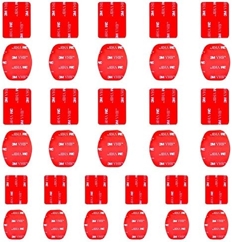 Followsun 16-Pack Double Side Helmet Adhesive Sticker Flat and Curved Pads Mounts for GoPro Hero 6 5 4 3+ 3 2 1 Campark AKASO EK7000 APEMAN Lightdow ODRVM SJCAM DBPOWER Pictek Vtin FITFORT Acko ect
