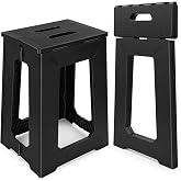 neotidy Foldable Stool Chair, 17.7&rdquo; Tall Folding Seat for Adults up to 400 lb, Heavy-Duty Plastic Foldable Stool for Sitting, Portable Compact Folding Chair for Home Outdoor Camping, Black