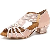 TTdancewear Women Rhinestone Dance Shoes Ballroom Latin Salsa Bachata Performance Dance Dancing Shoes