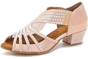 TTdancewear Women Rhinestone Dance Shoes Ballroom Latin Salsa Bachata Performance Dance Dancing Shoes