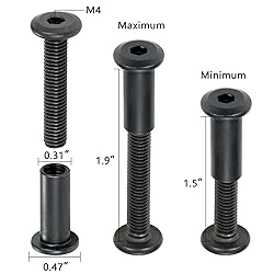 Xrfoiniu 50 Sets Furniture Bolts and Nuts - M6x35mm