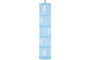 Hanging Mesh Storage, 5 Tier Foldable Hanging Toy Storage Organizer Hanging Mesh Space Saver Bags Net Storage Basket for Tedd