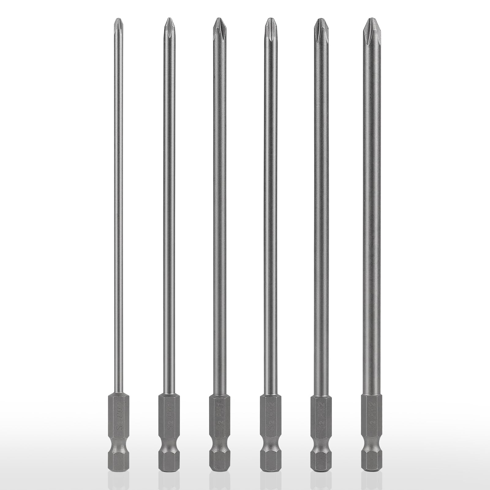 CPROSP 6pcs 150 mm Magnetic Long Hex Shank Cross Head Screwdriver Bits Tool
