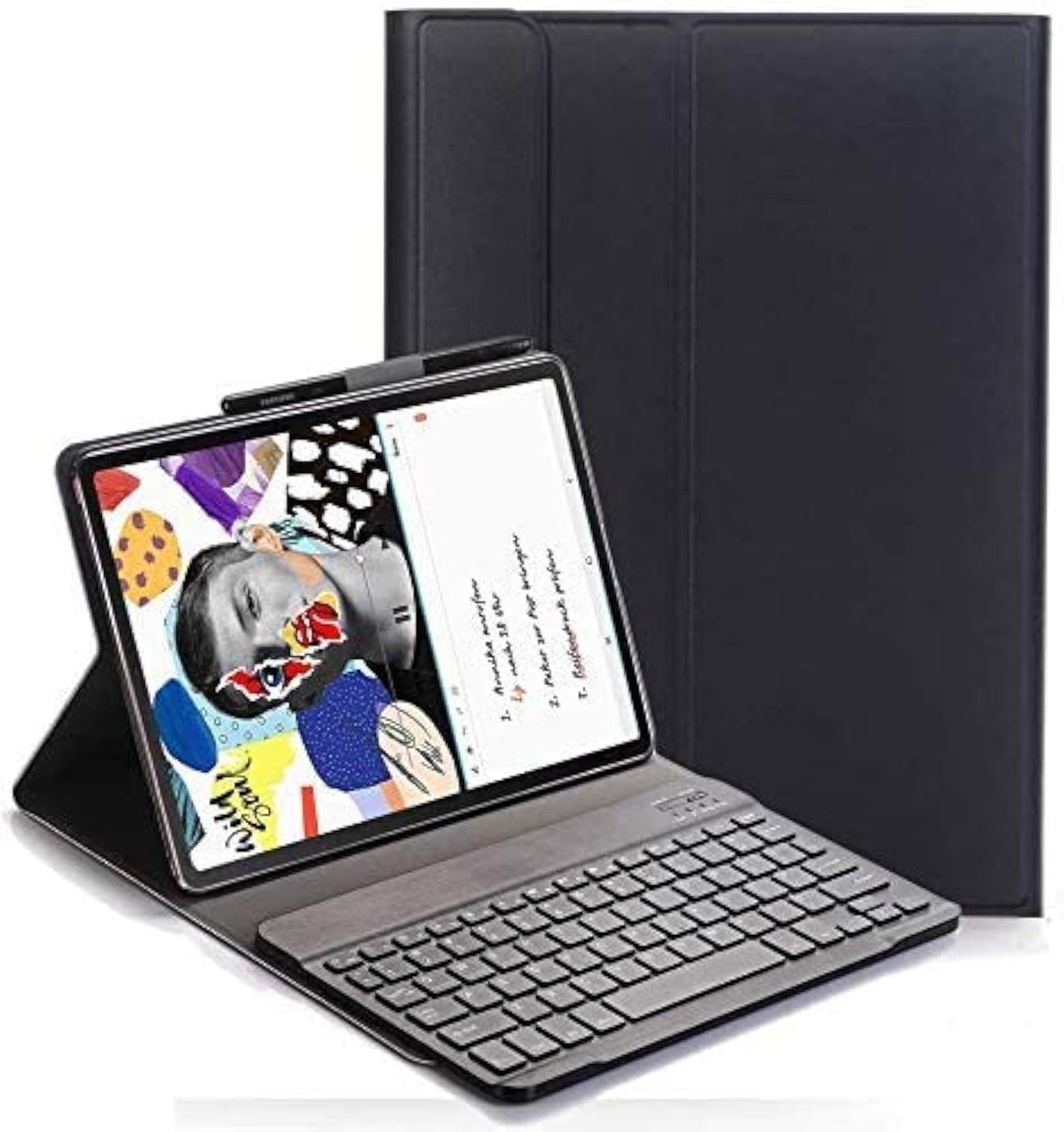 RLTech Ñ Spanish Keyboard Case for Samsung Galaxy Tab S6 Lite, Spanish Ultra Slim Keyboard Case with Detachable Magnetic Wireless Bluetooth for Samsung Galaxy Tab S6 Lite 10.4 P615/P610, Black