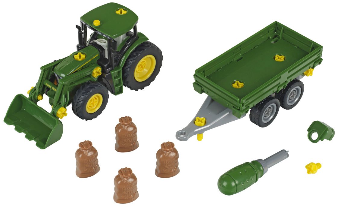 Theo Klein 3905 - John Deere Tractor With Transport Trailer,Toy