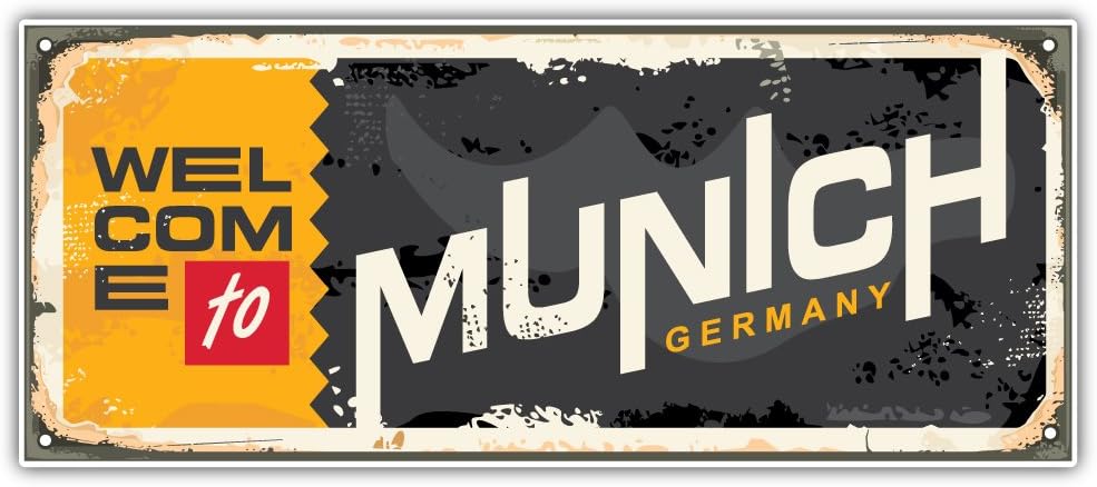 Munich City Retro Germany Sign Travel Bumper Sticker Vinyl Art Decal for Car Truck Van Window Bike Laptop