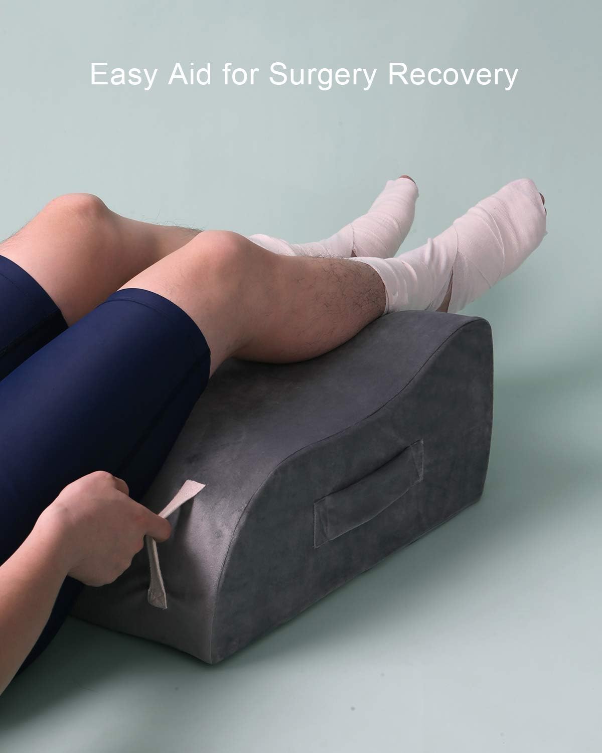 LightEase Leg Elevation Pillow, Memory Foam Leg Elevating Support Wedge Pillow for Sleeping, Reading, Rest, Surgery, Injury, Relieve Back Hip Knee Pain, Improve Blood Circulation, Reduce Swelling: Home & Kitchen