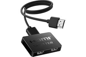 NEWCARE HDMI Splitter 1 in 2 Out, 4K HDMI Splitter Not for Extended Display (Mirror Only/Copy Mode),Sends Same Content to 2 Screens(Need Power 5V 1A), Works with Laptop,TV,Monitor(Hdmi Cable Not Included)