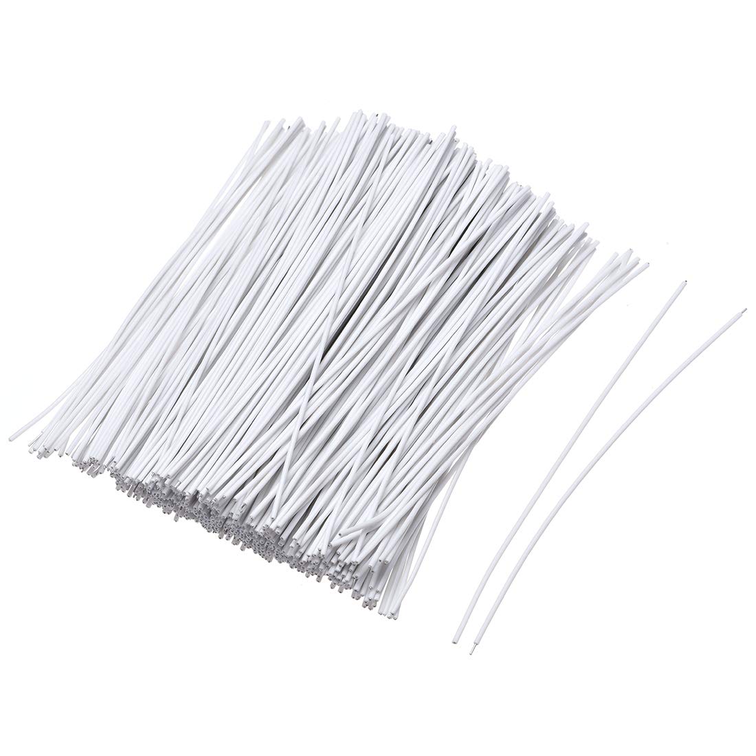 sourcing map Metallic Twist Ties 100mmx1mm Plastic White Cable Cord Ties 500pcs