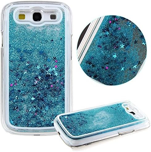 Galaxy Core Prime G360 Case,Creative Design Glitter Shiny Quicksand Sparkle Stars and Flowing Liquid Transparent Plastic Case for Samsung Galaxy Core Prime G360 / Samsung Galaxy Prevail LTE(Blue)