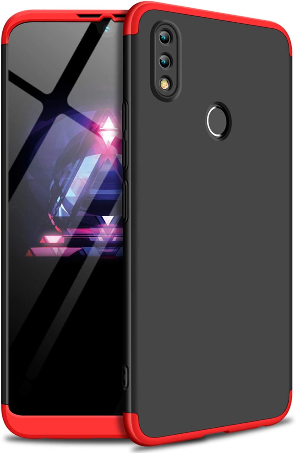 MYLBOO Case For Honor 8X Max,[3 in 1]360 Degrees Full Body Protection,[Anti-Scratch] [Shockproof] Matte Ultra Slim PC Hard Case for Huawei Honor 8X Max 7.12" (Black+Red)