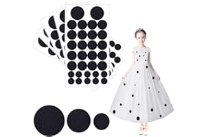 mwellewm 160 Pieces Black Adhesive Felt Circles Felt Pads for Halloween DIY Sewing Projects Costume 1.97 Inches/ 1.50 Inches/ 0.98 Inches,Die Cut DIY Projects