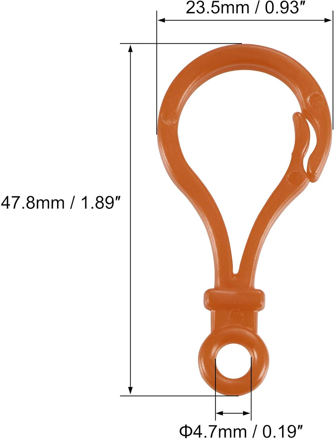 uxcell Plastic Key Chain Clasp Lanyard Snap Hook, 48mm Length, Brown, for DIY Crafts, 20pcs : Sports & Outdoors
