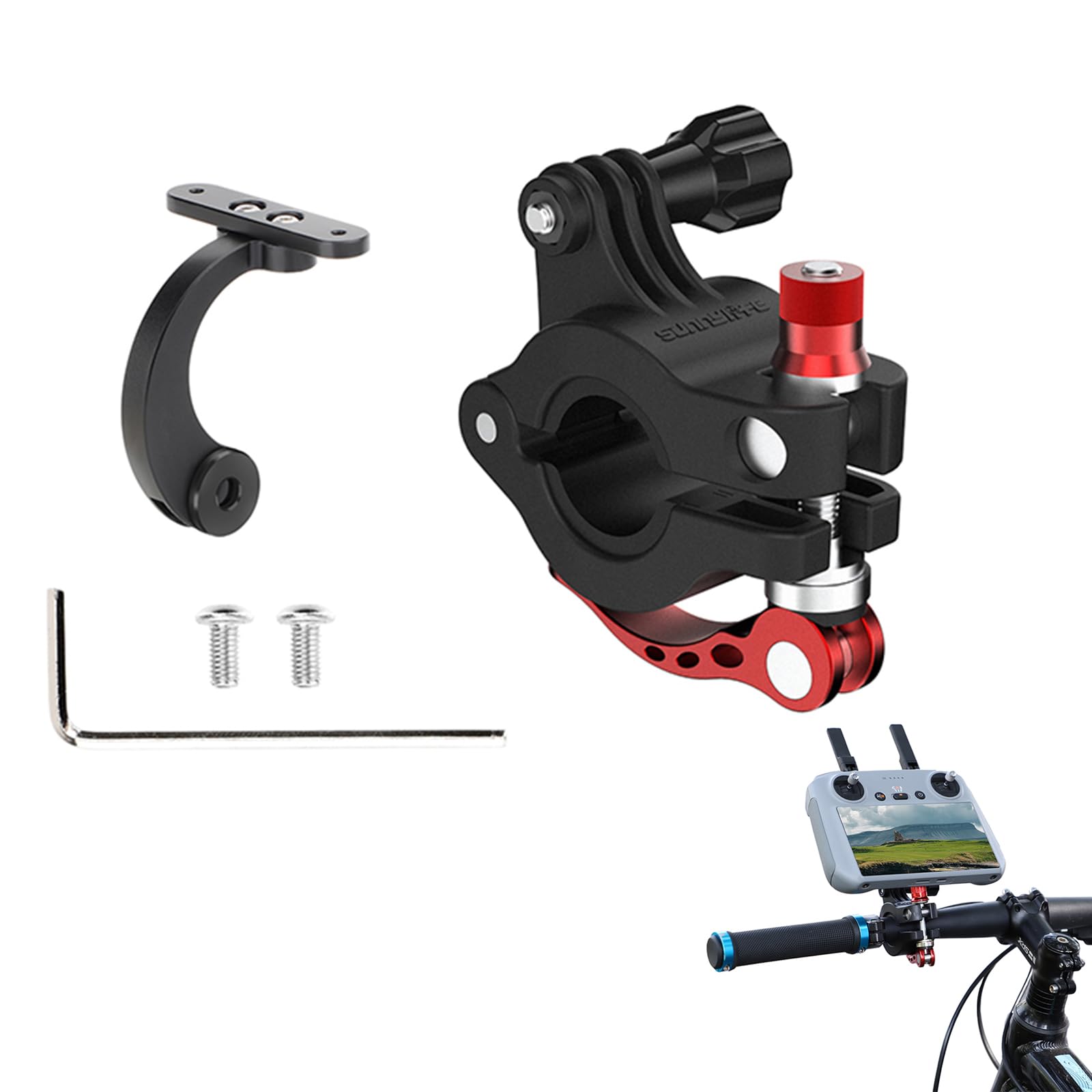 LICHIFIT Bicycle Handlebar Mount for DJI RC 2 Remote Control/Sports Camera Riding Bracket Bike Handle Support Cycling Stand Holder Accessories