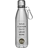 DISCOUNT PROMOS Custom Bullet Sports Water Bottles 26 oz Set of 10/50/100 Personalized Bulk Pack Promotional Fitness Drinkware Indoor Outdoor Activities - Silver