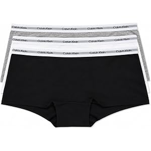 Calvin Klein Girls Boyshort Underwear 3 Pack | 95% Cotton / 5% Elastane, Machine Washable, Gentle Cycle