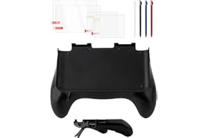 3-in-1 Accessories Kit for Nintendo 3DS XL/LL - Includes Anti-Slip Grip Handle with Kick-Stand, 2 Sets of Screen Protectors &